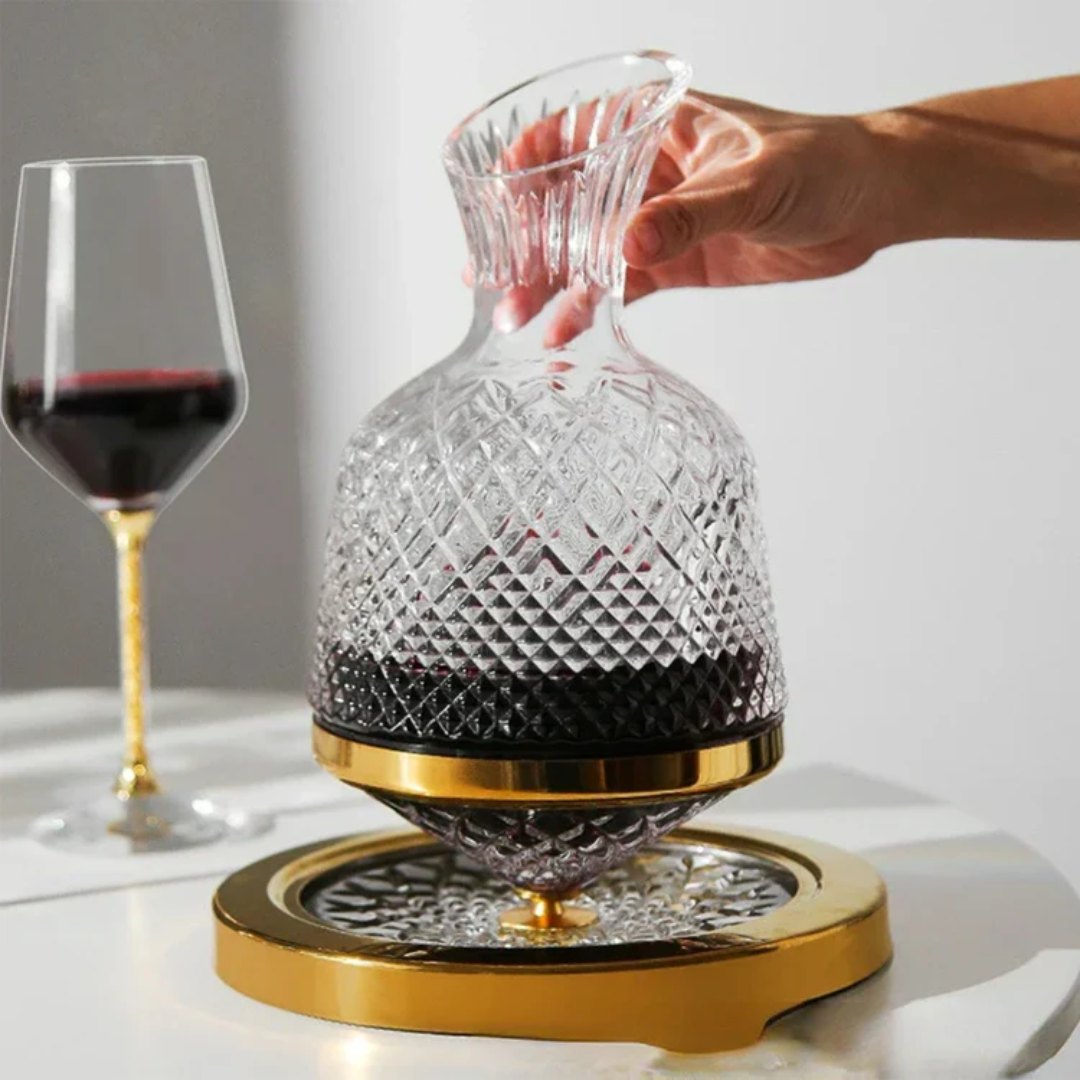 Rotating Crystal Wine Decanter