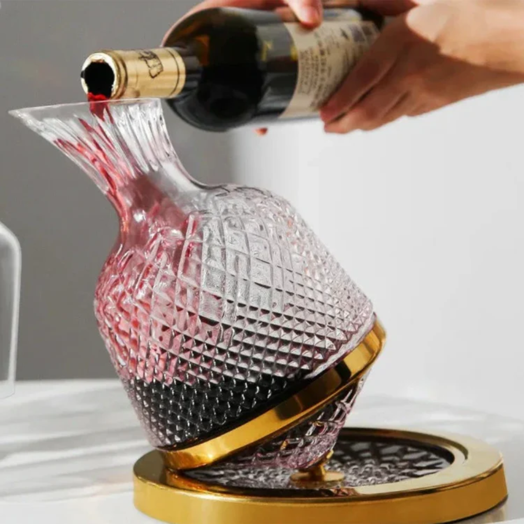 Rotating Crystal Wine Decanter